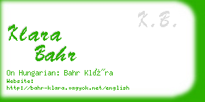 klara bahr business card